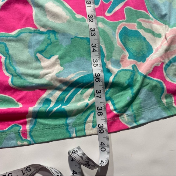 Lilly Pulitzer Hot Pink &Blue Print Chine Rayon 3/4 Sleeve Pleated Front Dress S - Picture 14 of 16